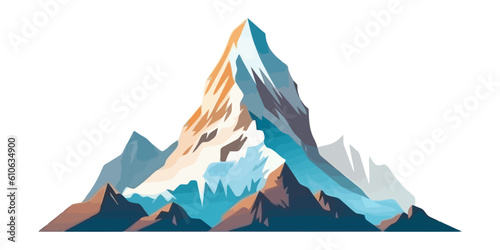 Mountain image. Cute rocky peaks in flat style. Mountaintop image.
