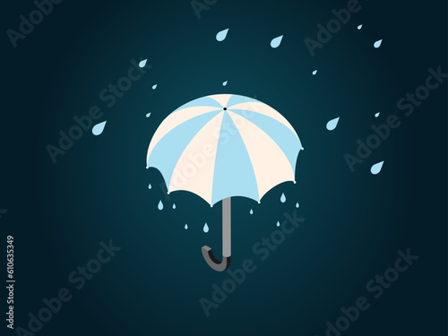 umbrella with rain drops