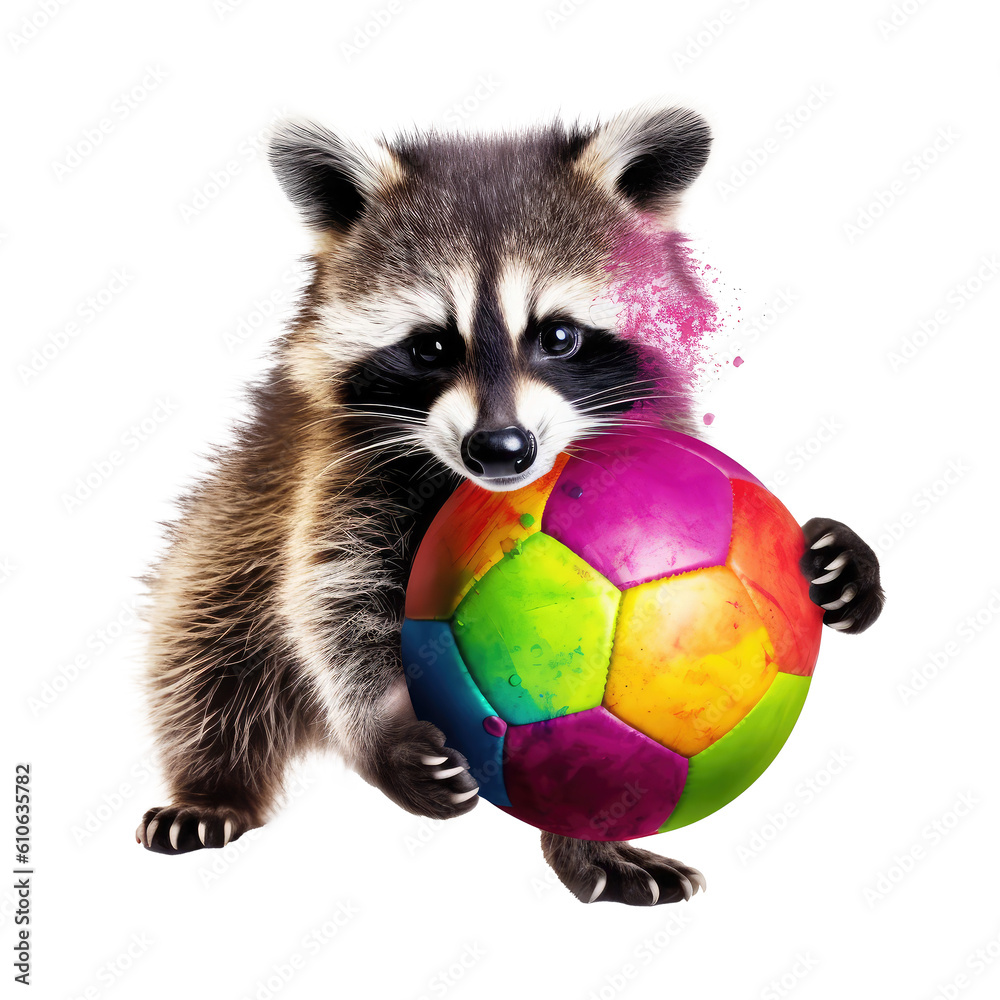 Obraz premium raccoon looking isolated on white