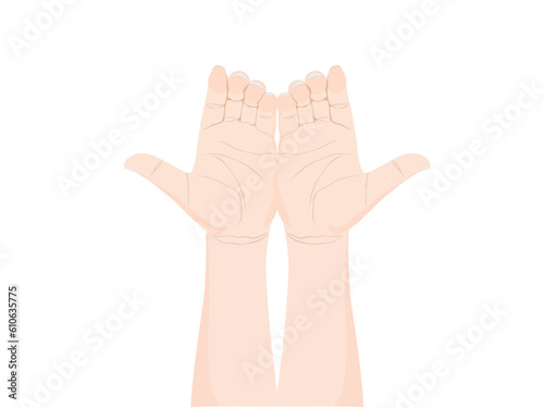 Male hands on a white background.