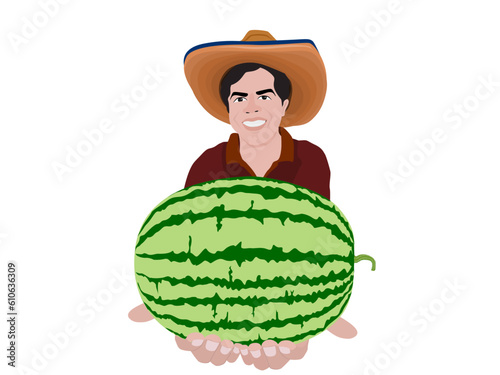 Red watermelon halved on a white background.