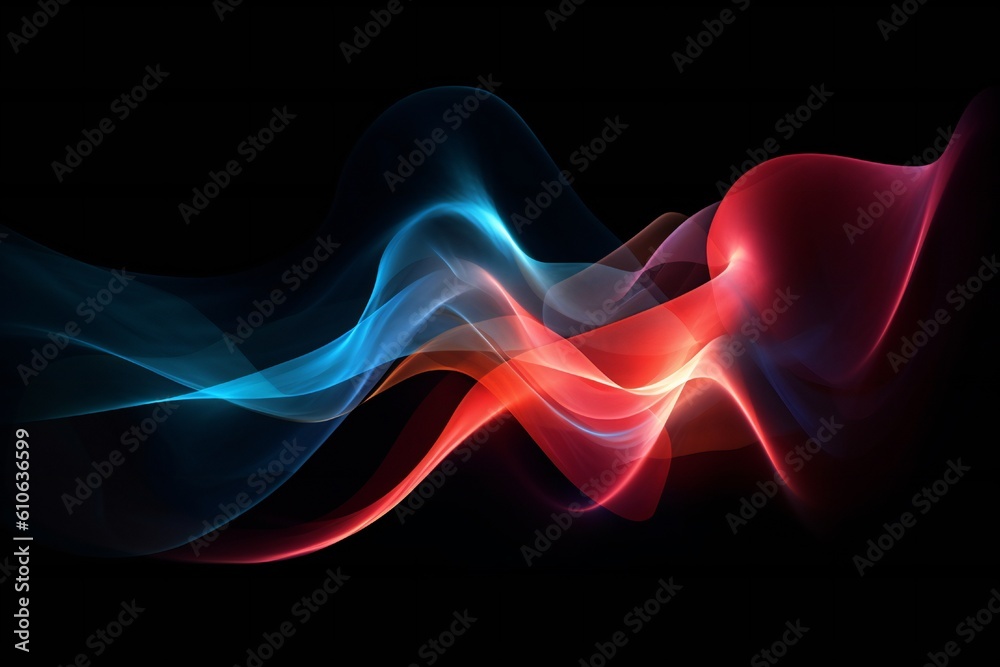 Light soft air wave background in red hot and cold blue Light soft air wave background in red hot and cold blue