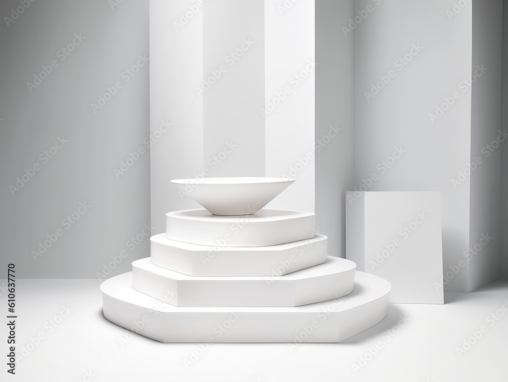 Fototapeta premium White podium for product showcase