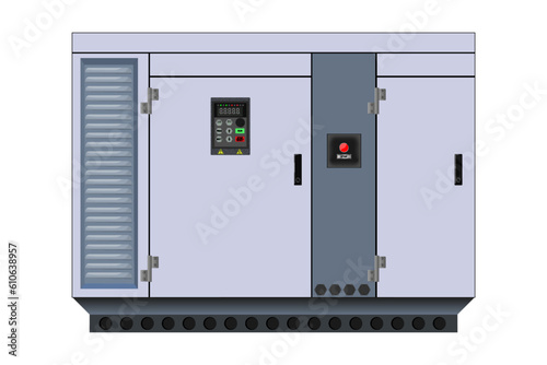 Diesel generator. Generator set. Vector graphics.