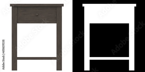 3D rendering illustration of a small console table
