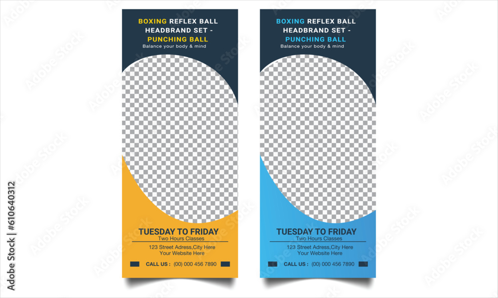 boxing school roll up banner design template. boxing sports poster ...