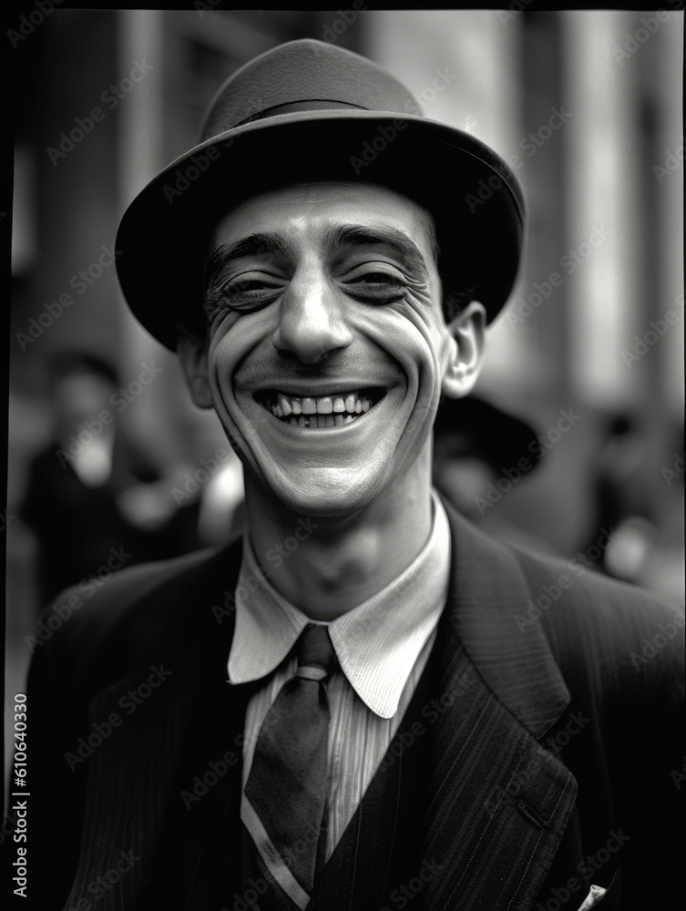 A man smiles for the camera in the 1920's. A man smiles for the camera in the 1920's.