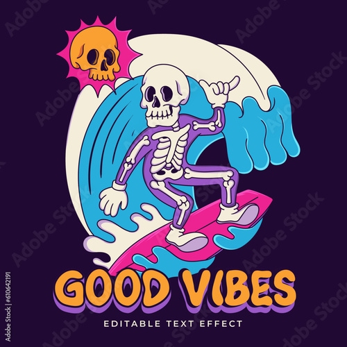 Photography 90s skeleton surfing illustration
