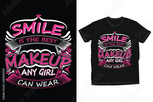 Smile Quote s typography t-shirt design for girls