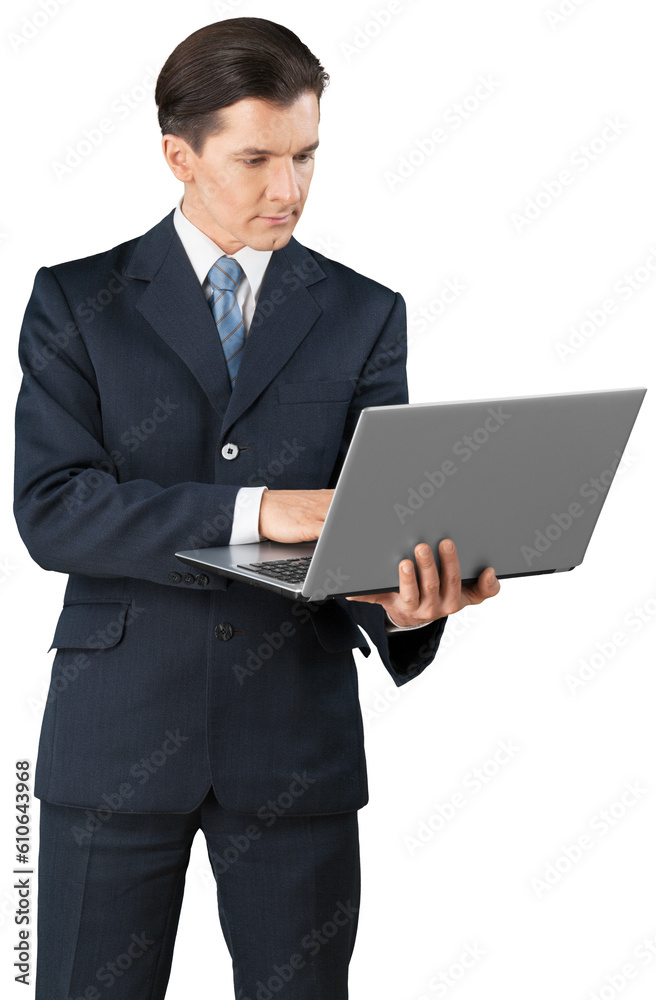 Business man working on laptop Business man working on laptop