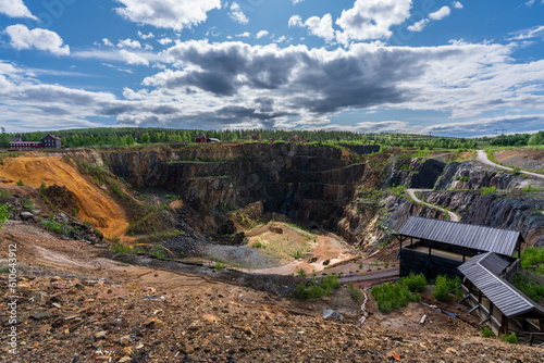 View from the large copper mine in Falun photo