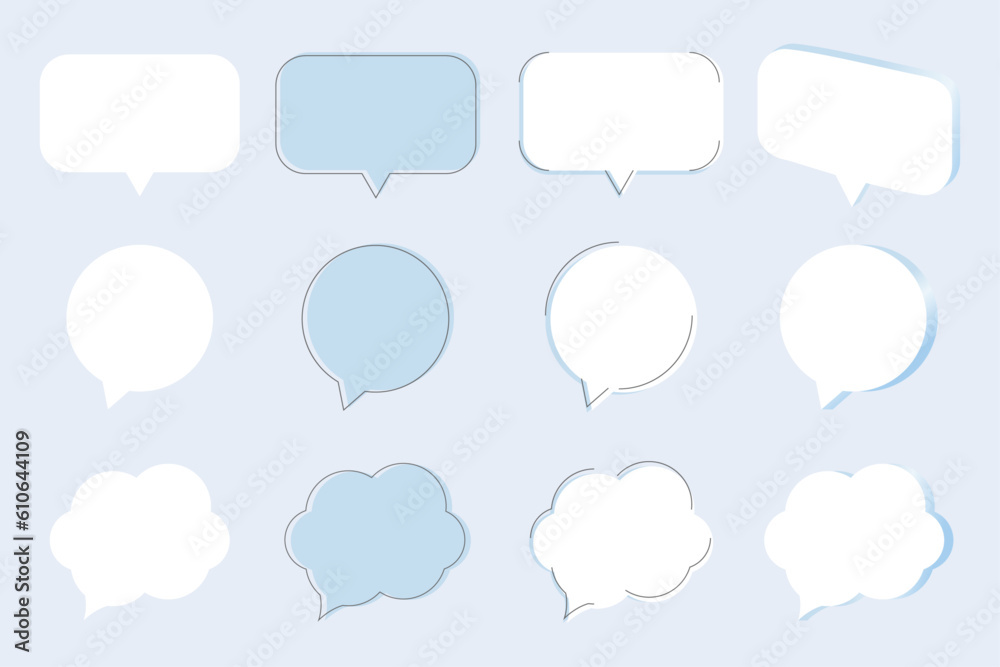 Speech Bubble set. Talk bubble. Cloud speech bubbles collection Speech Bubble set. Talk bubble. Cloud speech bubbles collection