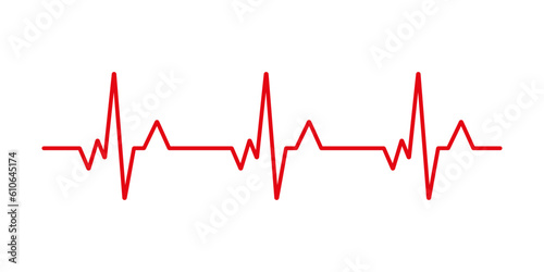Heart cardiogram line. Vector illustration isolated on white background.