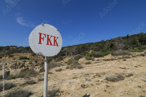 Fototapeta Naklejka Na Ścianę i Meble -  Stolac naturist stony beach on the island of Rab in Croatia