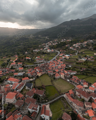 Aerial View of Soajo Village on a Cloudy Day photo