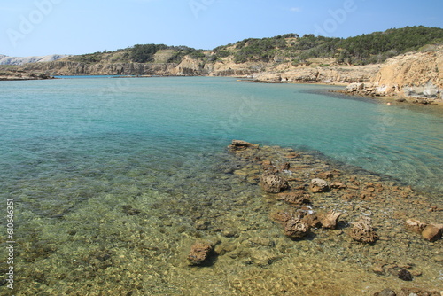 Fototapeta Naklejka Na Ścianę i Meble -  Stolac naturist stony beach on the island of Rab in Croatia