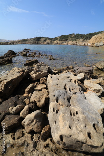 Fototapeta Naklejka Na Ścianę i Meble -  Stolac naturist stony beach on the island of Rab in Croatia