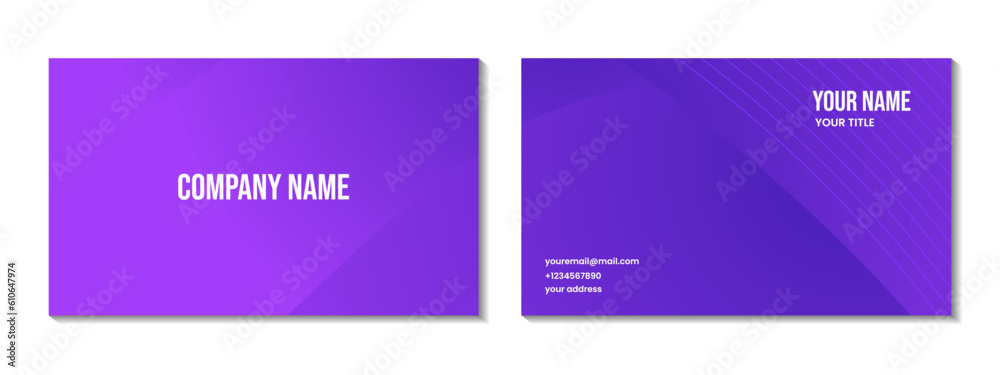 business card design abstract purple background with lines