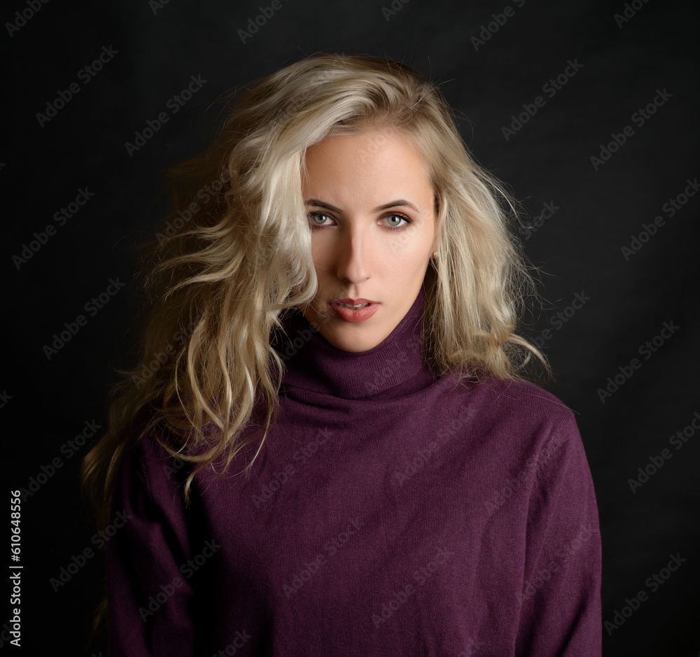 Portrait of beautiful emotional woman with green eyes. Portrait of beautiful emotional woman with green eyes.