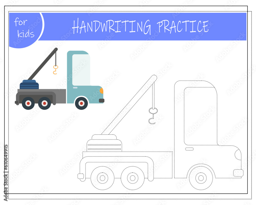 Connect the dots, educational game for kids, cartoon car crane Connect the dots, educational game for kids, cartoon car crane