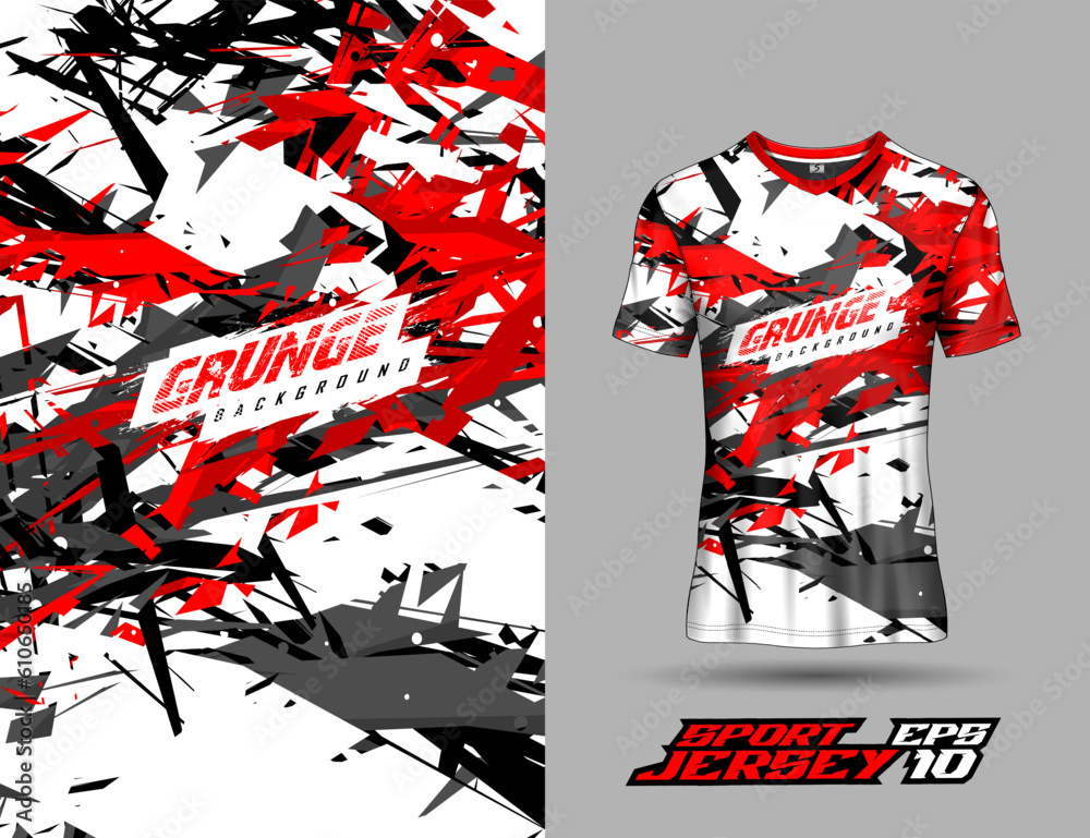 T-shirt template for extreme sports background, racing jersey design, soccer jersey