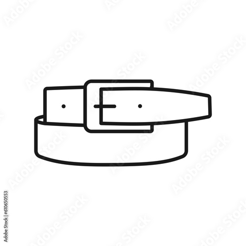 Trouser belt outline icon. Belt buckle.