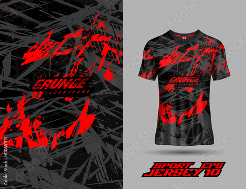 T-shirt template for extreme sports background, racing jersey design, soccer jersey