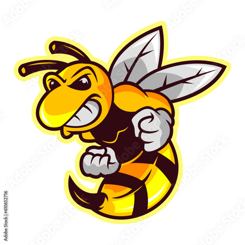 hornet fighter angry cartoon mascot