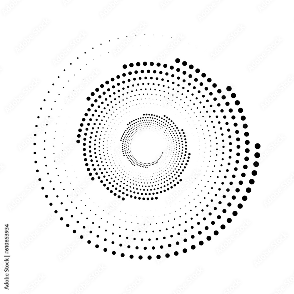 abstract spiral dots shape element