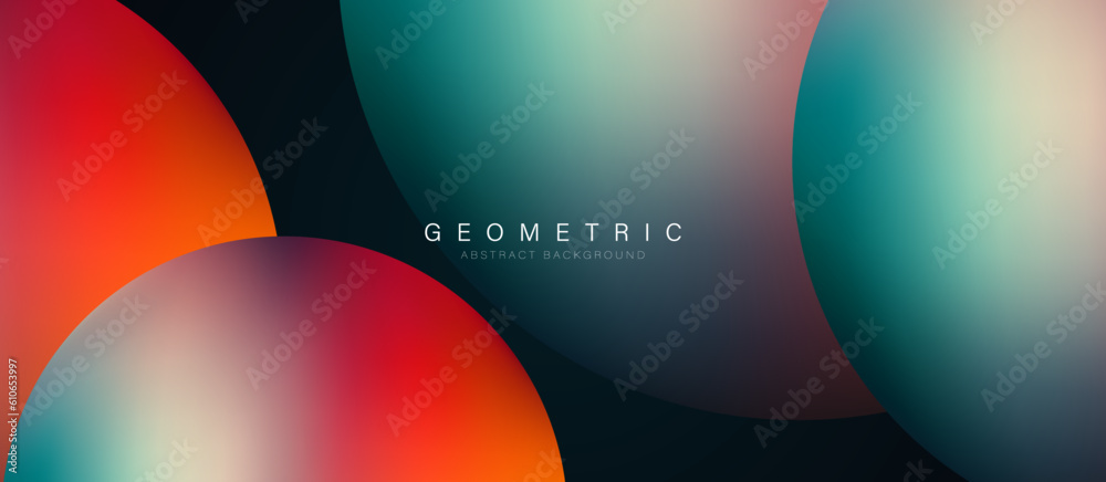 Geometric abstract background. Trendy gradient circle shapes ...