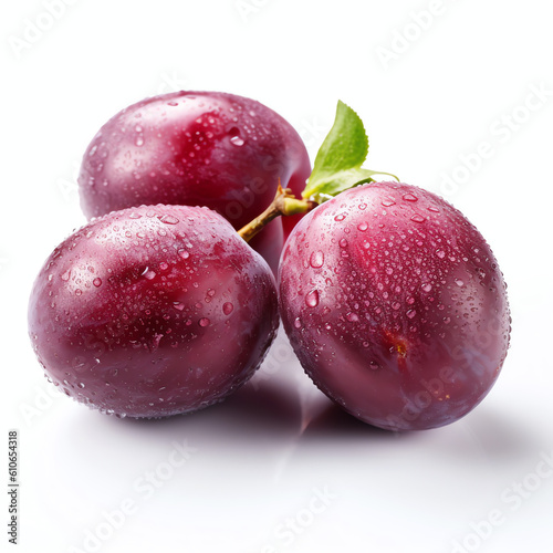 Plum on the white background