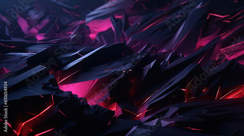 Abstract background with a crushing dark minimalist neon section