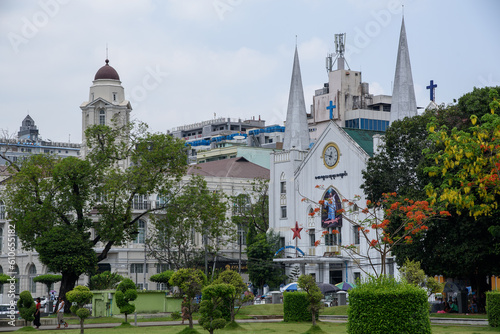 Visit the tenple in Yabgon, Myanmar