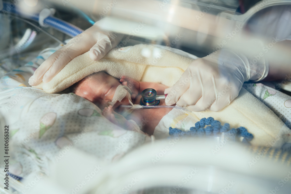 Unrecognizable nurse in white gloves takes action and care for