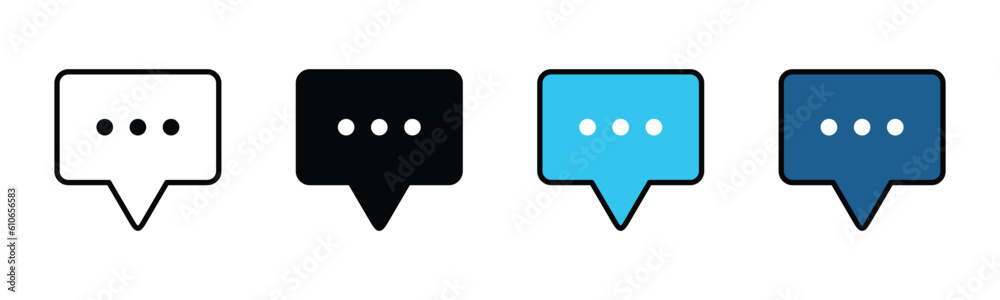 Chat icon vector in line and flat style. Chat, talk, speech bubble icon symbol on white background with editable stroke for apps and websites. Vector illustration EPS 10 Chat icon vector in line and flat style. Chat, talk, speech bubble icon symbol on white background with editable stroke for apps and websites. Vector illustration EPS 10