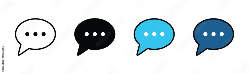 Chat icon vector in line and flat style. Chat, talk, speech bubble icon symbol on white background with editable stroke for apps and websites. Vector illustration EPS 10 Chat icon vector in line and flat style. Chat, talk, speech bubble icon symbol on white background with editable stroke for apps and websites. Vector illustration EPS 10