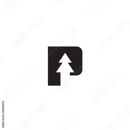 Free Download Letter P and Pine Tree logo or icon design - GFXLoad