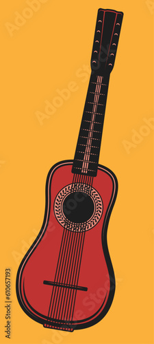 musical instrument guitar vector illustration