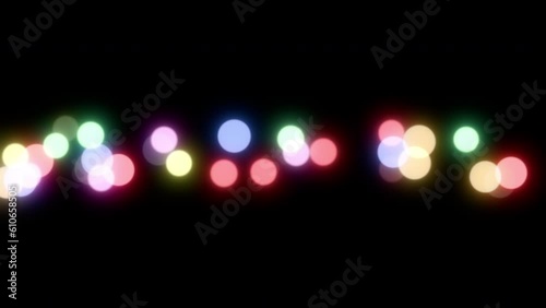 Abstract colorful bokeh animation. Seamless loopable animation background.