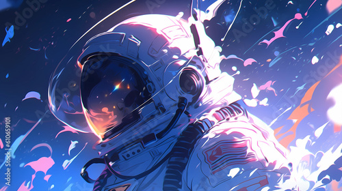 hand drawn cartoon astronaut illustration 