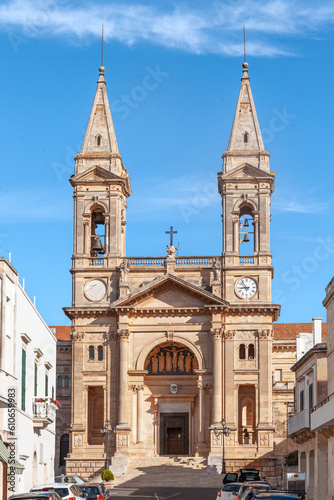Facade of Santi Medici Church, Alberobello, Bari, Italy