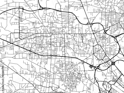 Vector road map of the city of Giugliano in Campania in the Italy on a white background.