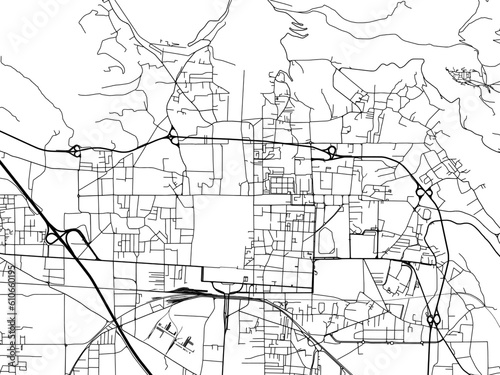 Vector road map of the city of  Caserta in the Italy on a white background.