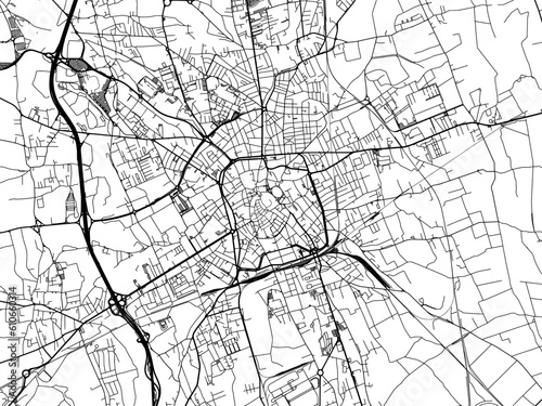 Vector road map of the city of  Udine in the Italy on a white background.
