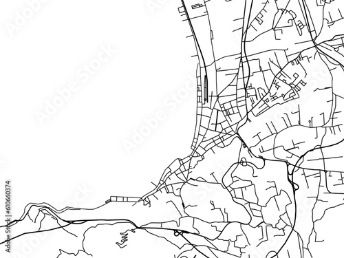 Vector road map of the city of  Castellammare di Stabia in the Italy on a white background.