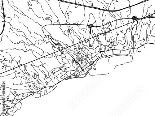 Vector road map of the city of  Sanremo in the Italy on a white background.
