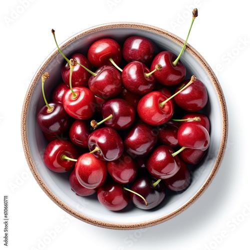 Bowl of Cherries Isolated o...
