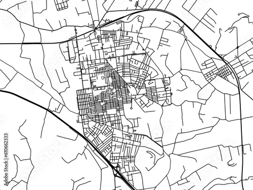 Vector road map of the city of Bagheria in the Italy on a white background.