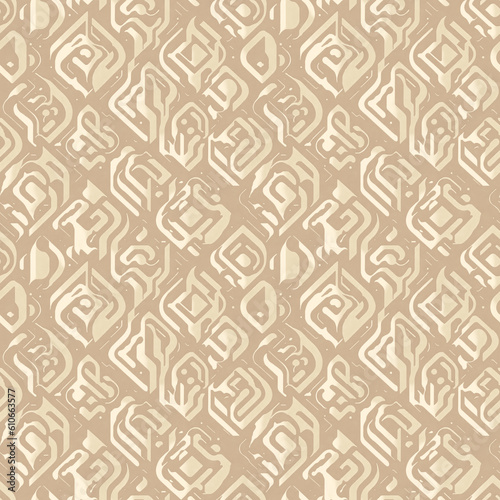 Oriental ethnic lattice design in white and beige colors, seamless abstract background. Modern Luxury Graphic Ornament