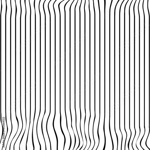 Vertical lines are distorted towards the edges.